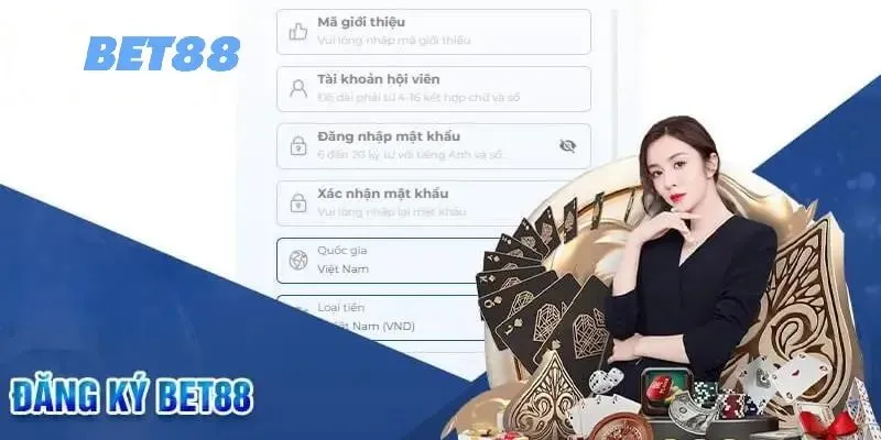 Điền thông tin theo form để đăng ký Bet88